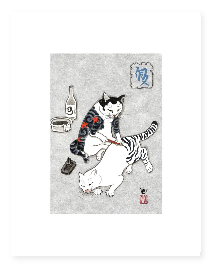 MonmonCats Tebori Print