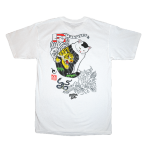 Monmon Cats Tiger Ghost Tee White