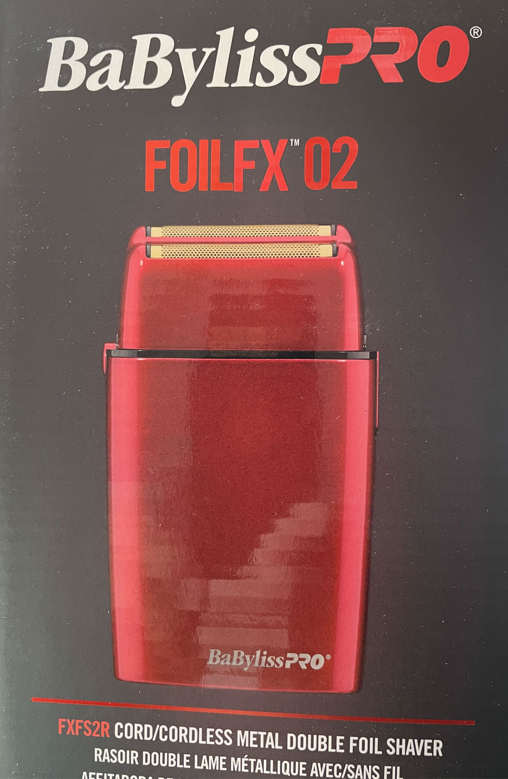 BabylissPro FoilFX02 Cordless RED Metal Double Foil Shaver