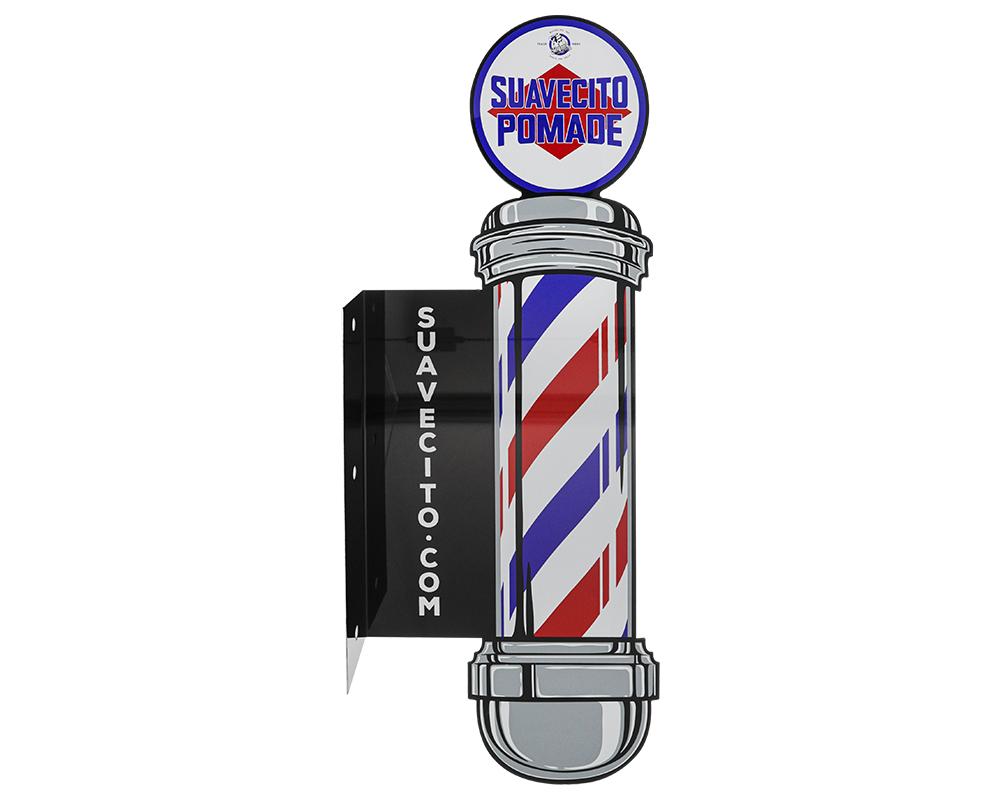 Suavecito Barber Pole Metal Sign